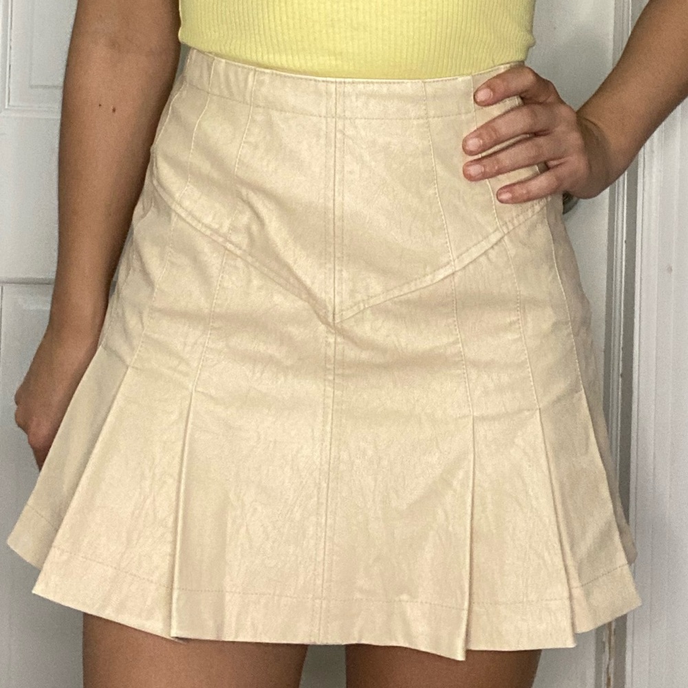 Free People Faux Leather Tennis Skirt